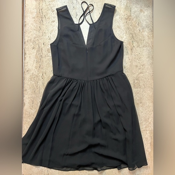 BCBGeneration Jacquard Trim Black Chiffon Dress Size 4 - Picture 6 of 8